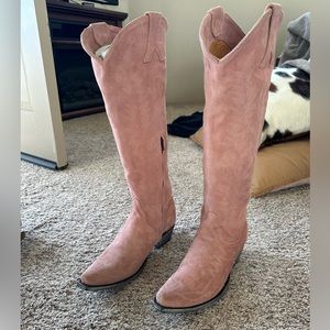 Old Gringo Mayra Pink Suede Cowboy Boots